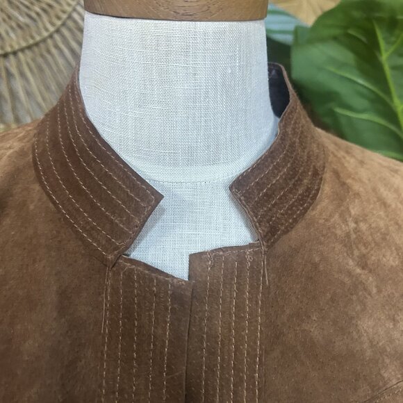 Womens Reversible Leather Jacket Brown Snakeskin Suede Size Medium - Picture 7 of 10